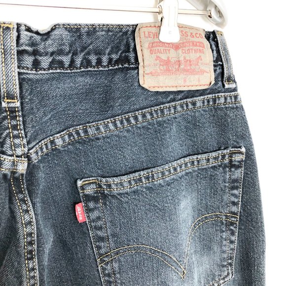 Vintage Levi's Loose Straight High Waisted Ribcage Wedgie Mom Dad Black Wash 569 - Picture 8 of 11